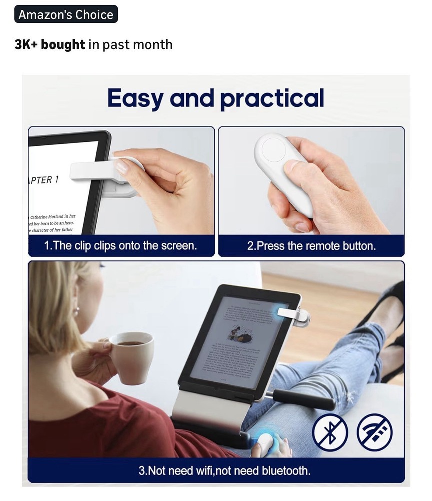 DATAFY Kindle Or iPad Page Turner Remote Control White