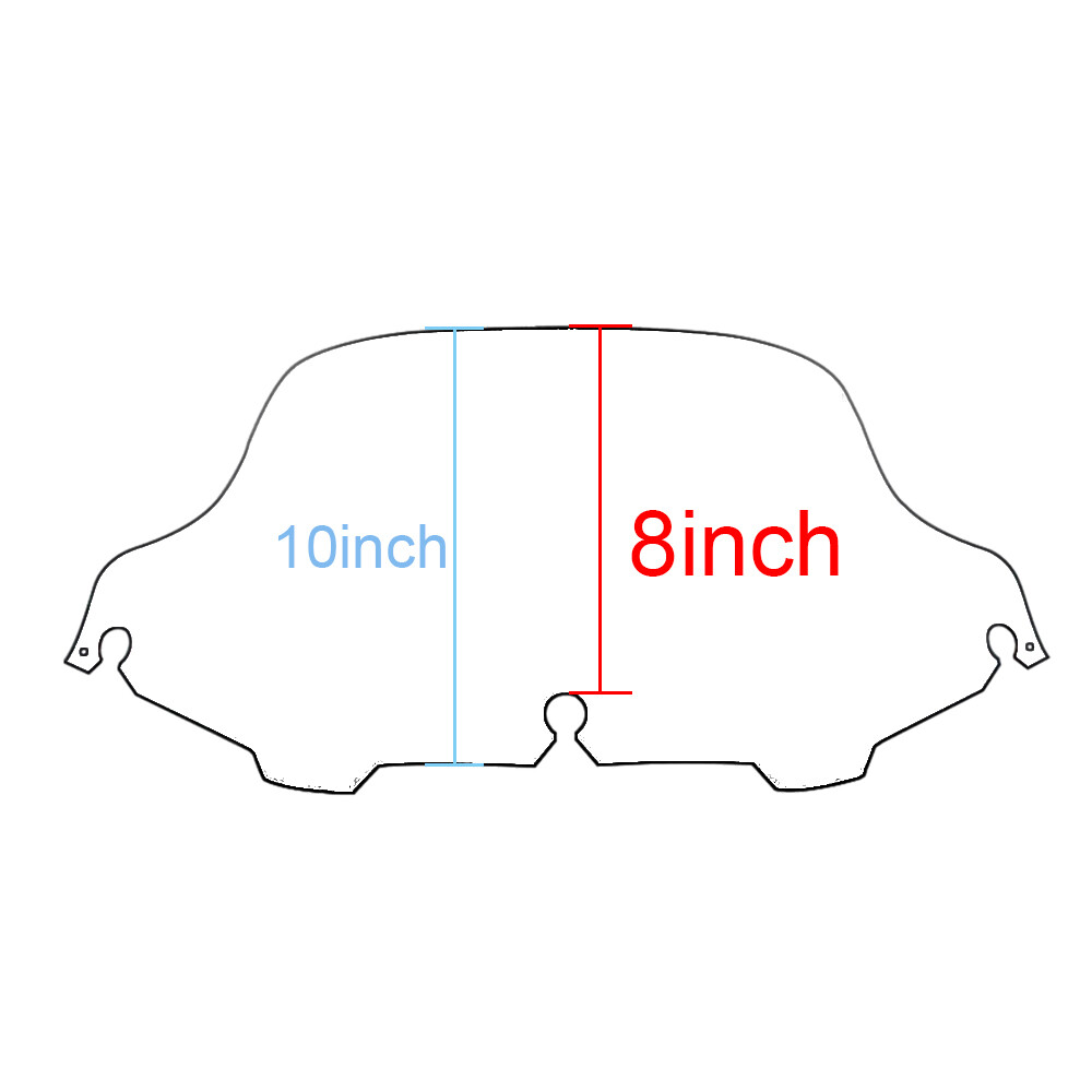8" Windshield Windscreen for Harley Davidson Touring Street Glide 1996 - 2013