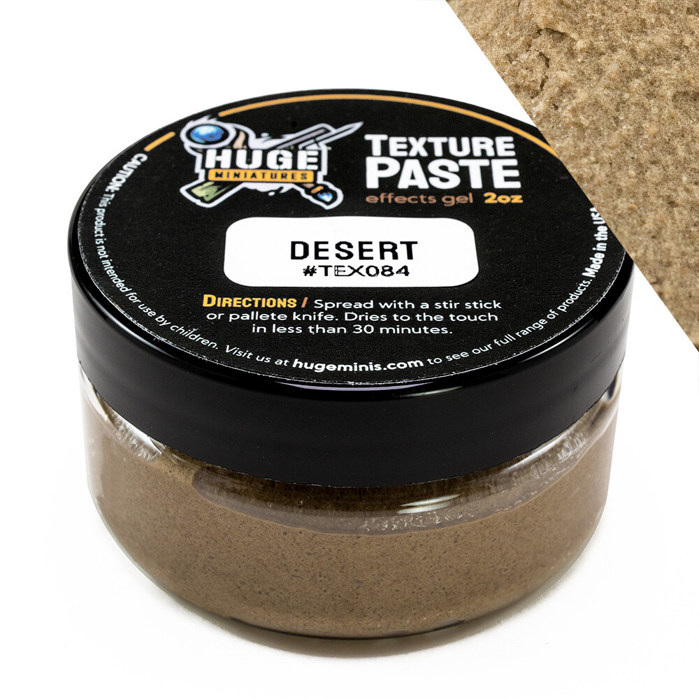 Huge Miniatures Texture Paste, Desert Model Basing Paint – 2oz Resealable Jar