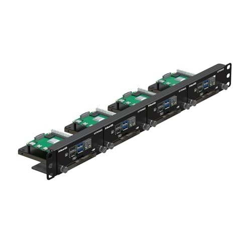19” 1U Rack Mount for Raspberry Pi with SSD Mounting Brackets, Thumbscrews