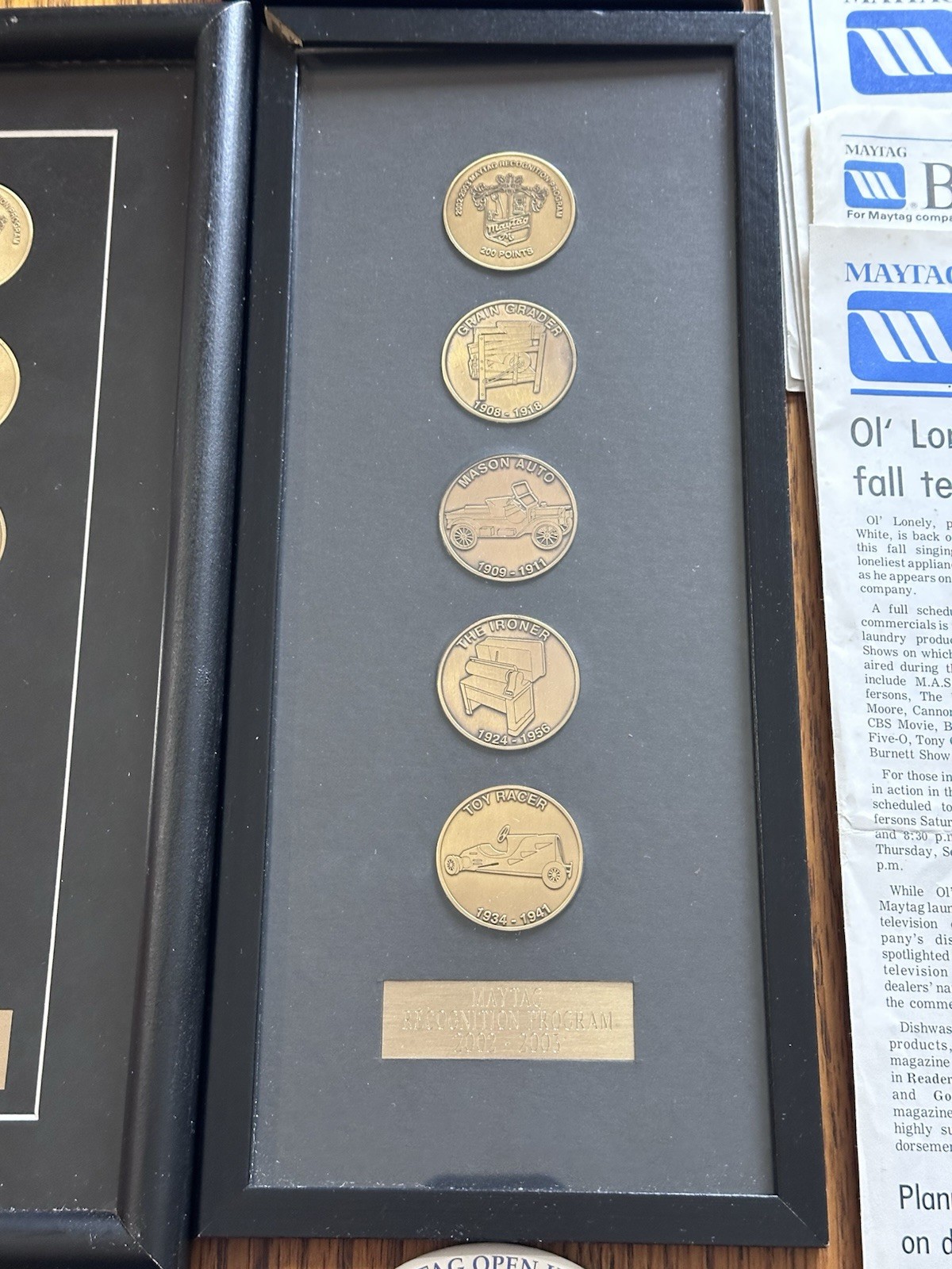 Lot of Maytag Employee Bulletins Buttons Recognition Medals MORE Newton Iowa!