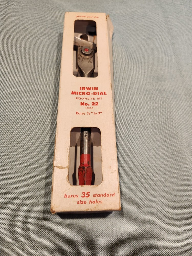 Irwin Micro-Dial No. 22A Adjustable Drill Bit 7/8 to 3" Vintage