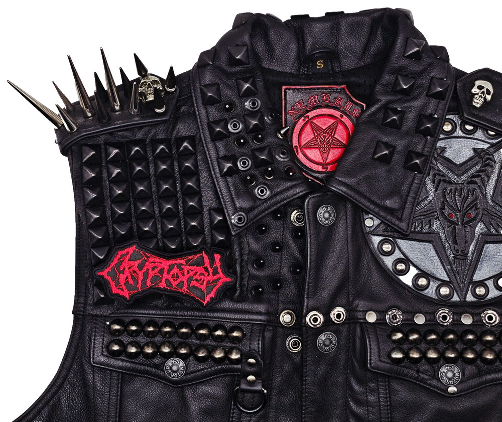 CRYPTOPSY RED LOGO (shaped border) EMBROIDERED PATCH