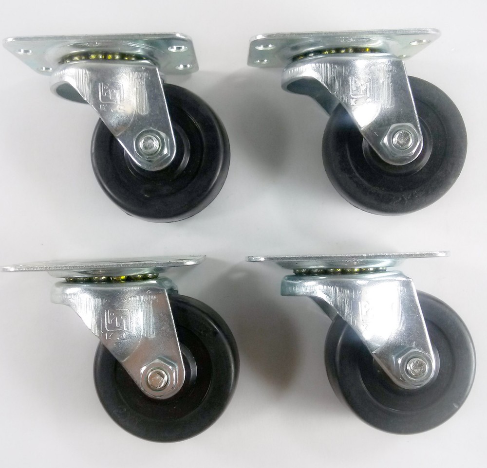2" Soft Rubber Wheel Caster - 4 Swivels