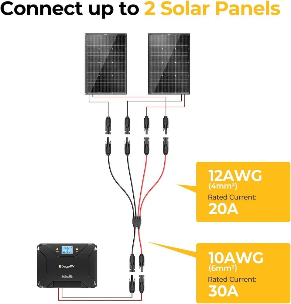 Solar Panel 1-4 MC4 Y Branch Cable Connection Waterproof Adapter Connector