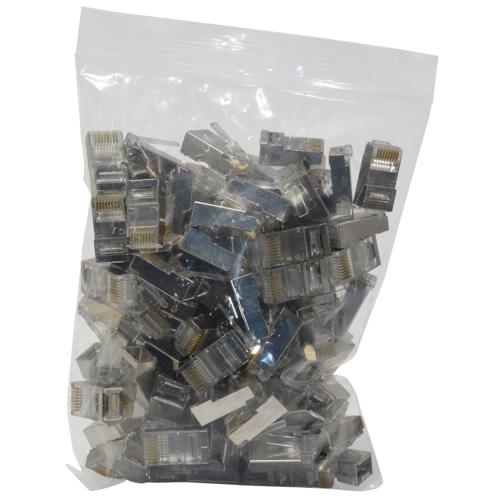 100pcs CAT6 Shielded RJ45 Pass Through Modular Plug Cable Connector End 8P8C