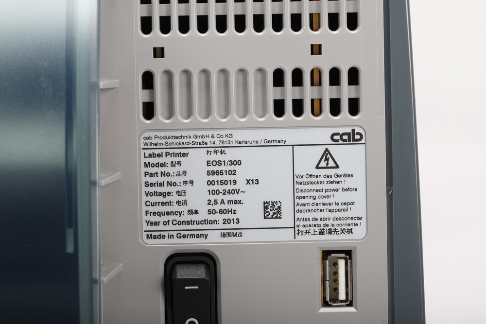 Cab EOS1/300 Touchscreen LCD Display Barcode Label Printer Compact Spaces AS IS