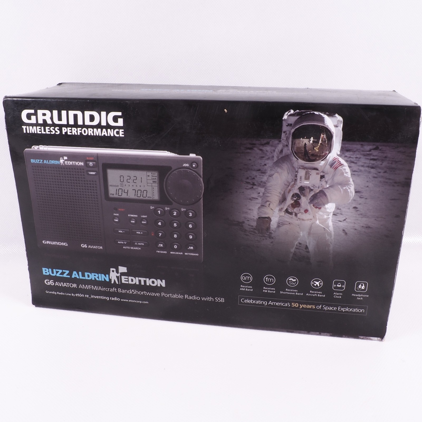Grundig G6 Aviator Shortwave Radio Buzz Aldrin Edition AM/FM/Airband Boxed