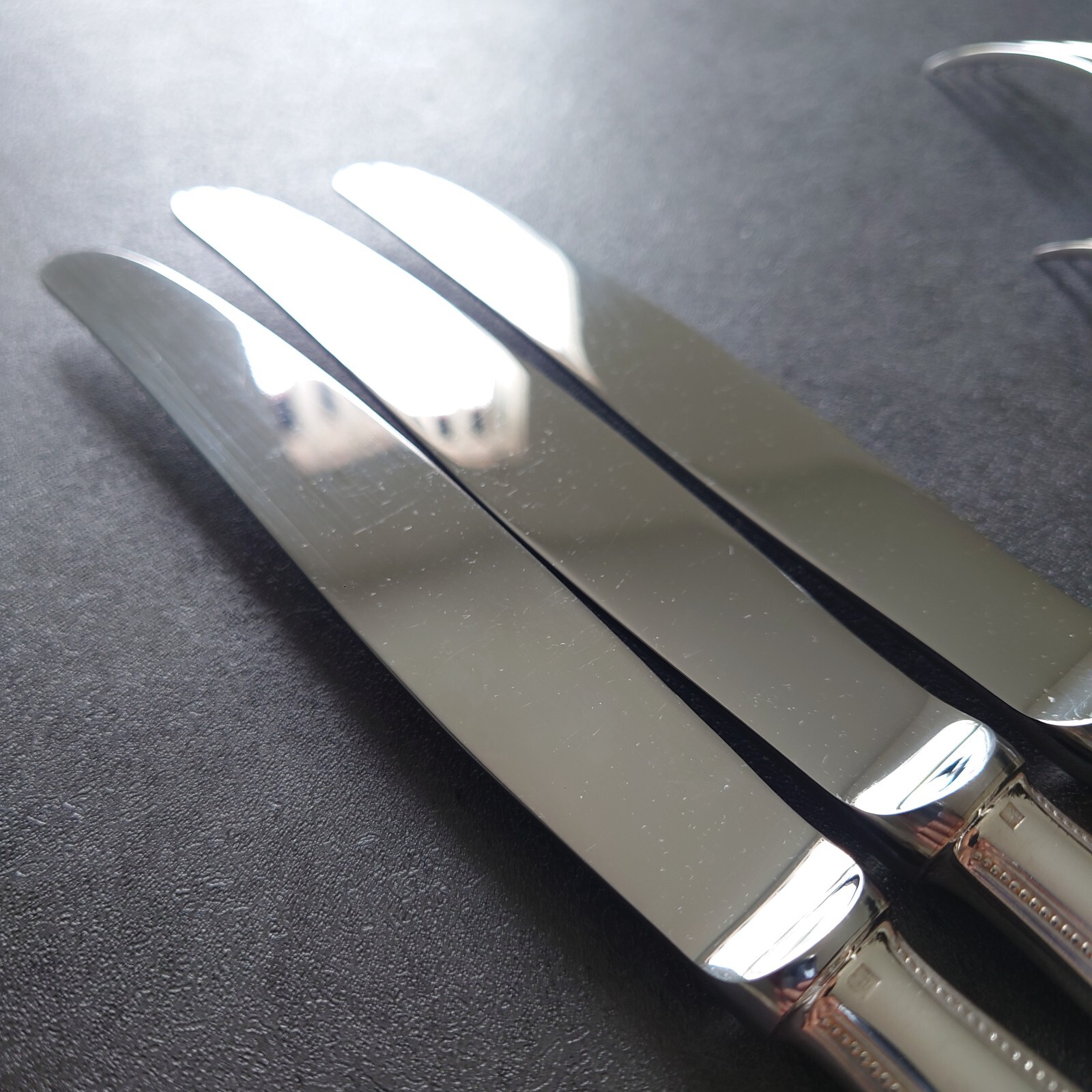 Christofle Perles 15pcs Silverplate Flatware Knife Fork Spoon Excellent