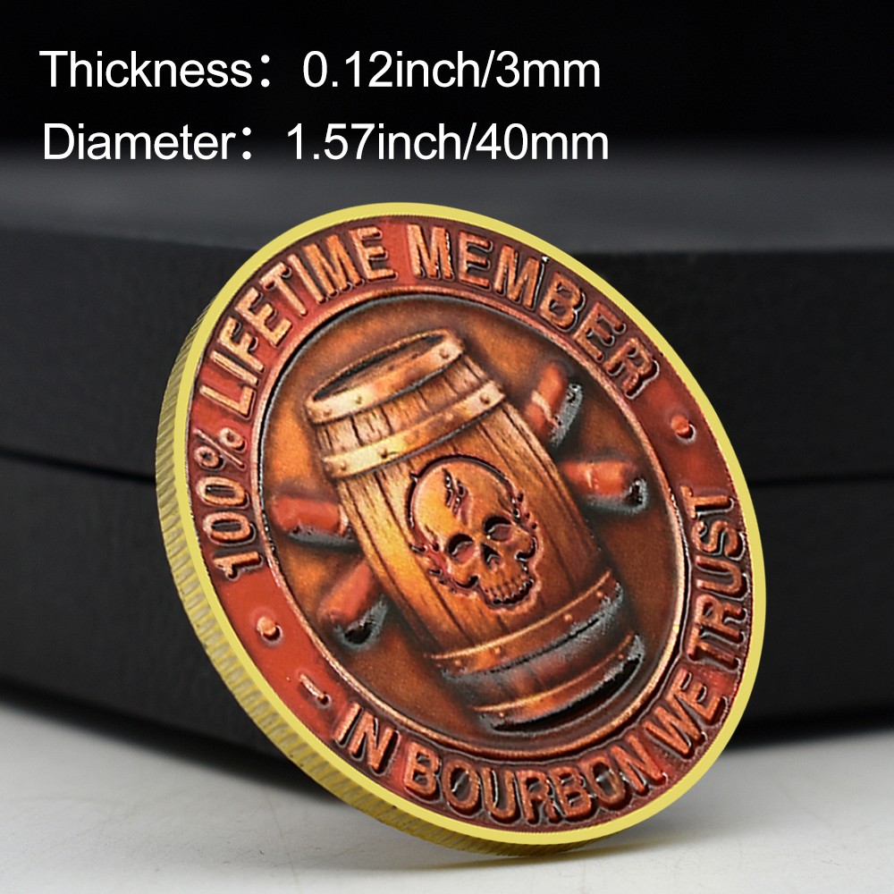 Old Bastards Bourbon Club Lifetime Member Medal - Sip, Swear & Survive Coin