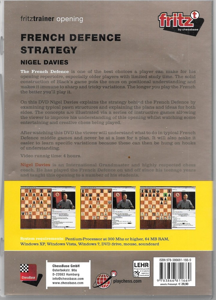 Learn Opening Chess Strategy French Defense PC DVD techniques counterattacking