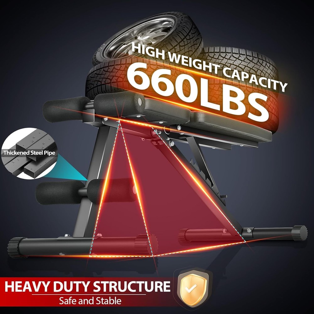 Adjustable Weight Bench Foldable Incline Decline Flat Workout Bench 660lb