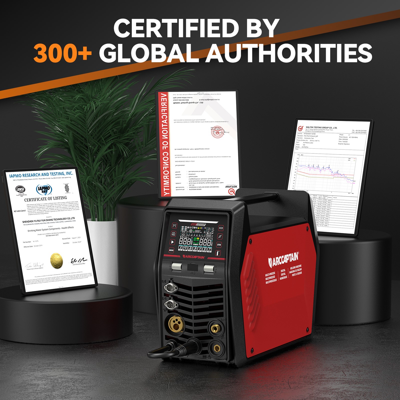 ARCCAPTAIN MIG205MP MIG Welder 9 IN 1 iControl APP Control 120/240V Dual Voltage