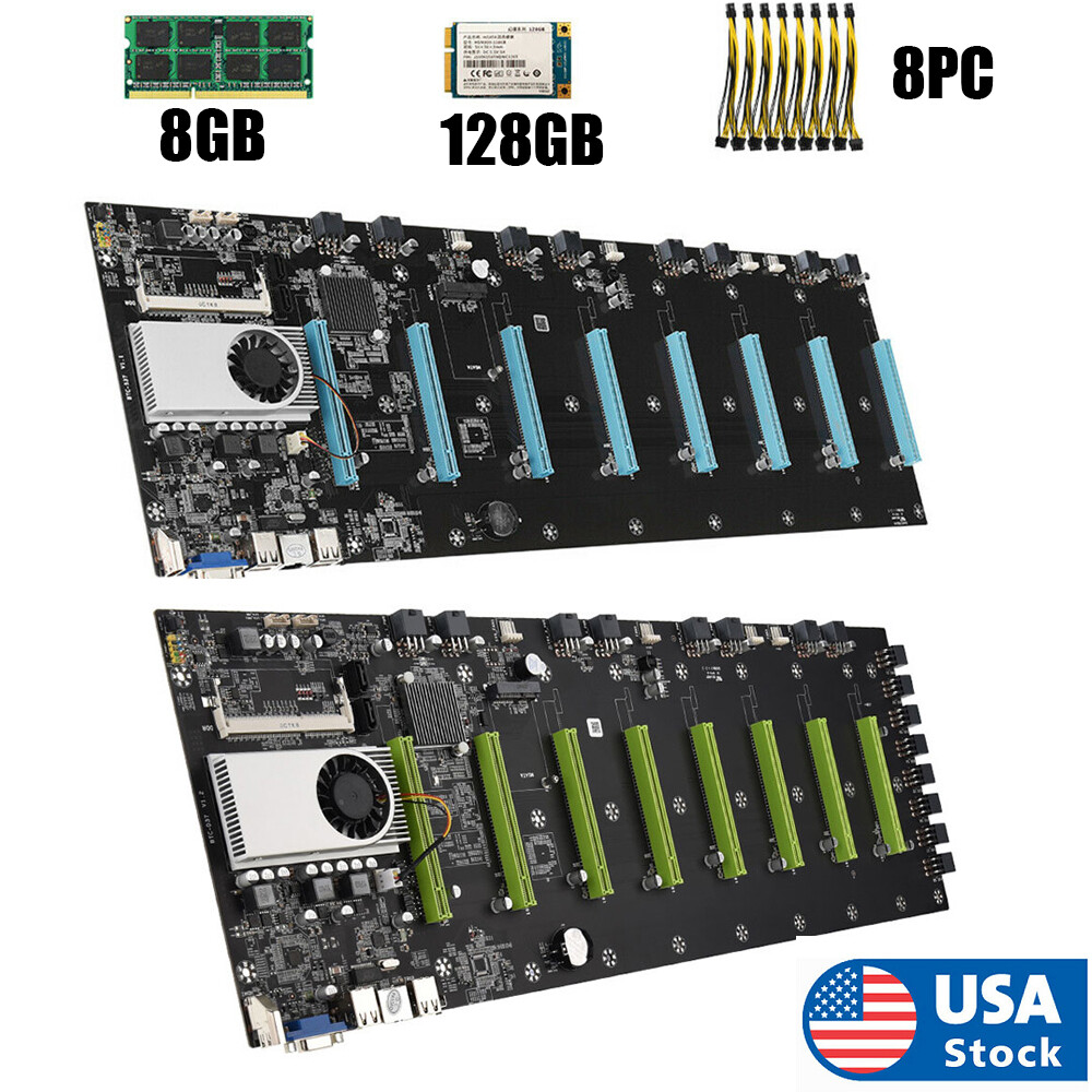 USA Ship BTC-37 Riserless Mining Motherboard 8Gpu Bitcoin Crypto Ethereum Mining