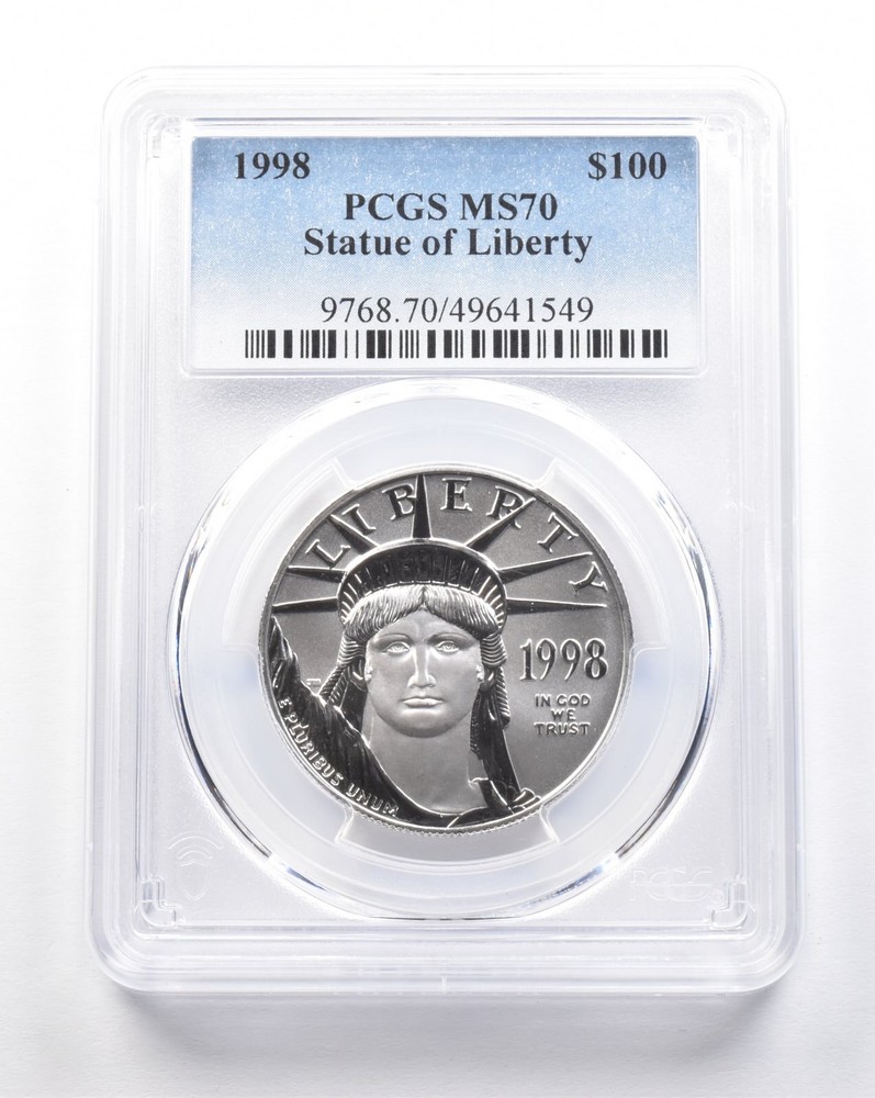 1998 $100 American Platinum Eagle 1 Oz Platinum MS70 PCGS *7591