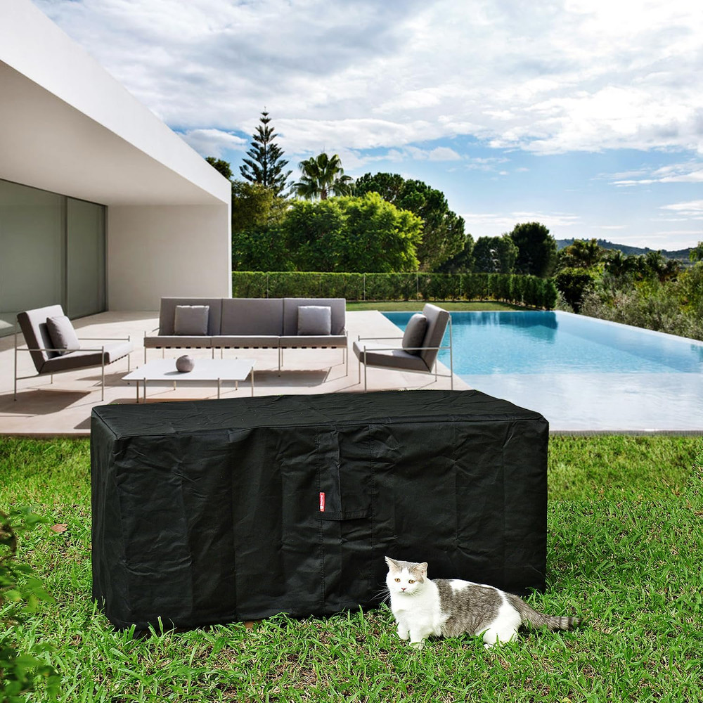 Sheechung Rectangular Fire Pit Cover-Fits 44-48 Inch Fire Table-Outdoor