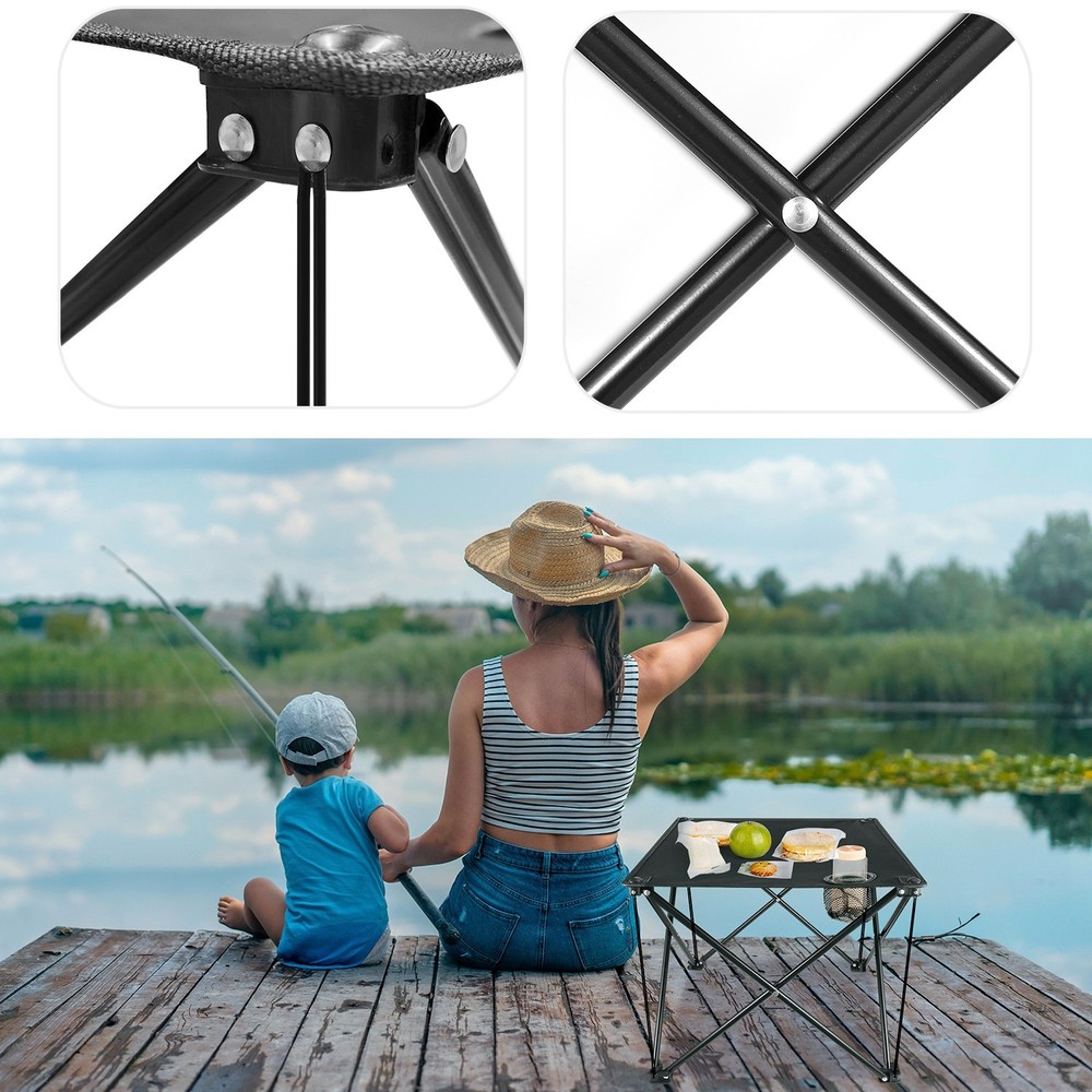 Foldable Compact Outdoor Side Table – No-Tool Setup, 600D Waterproof, 44 lbs