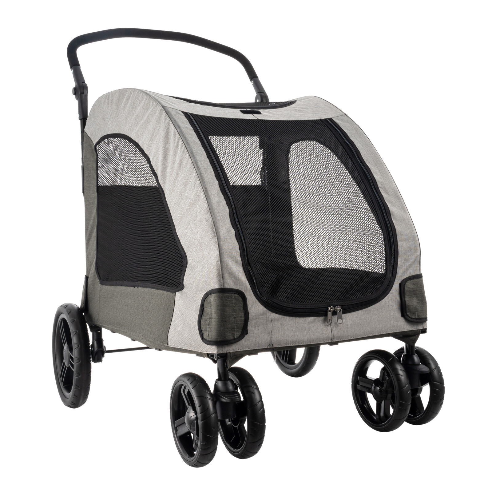 Pet Stroller Up to 150lbs for Medium/Large Dogs and Cats 4-Wheel Travel Carriage