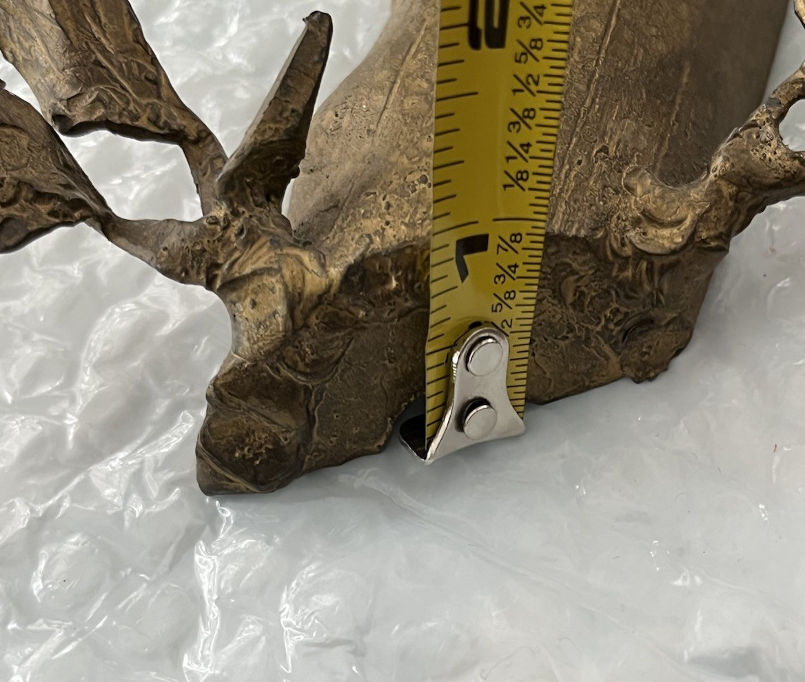 Vintage Pair Solid Bronze Gilt Magical Mystic Forest Wall Candle Holder Sconces