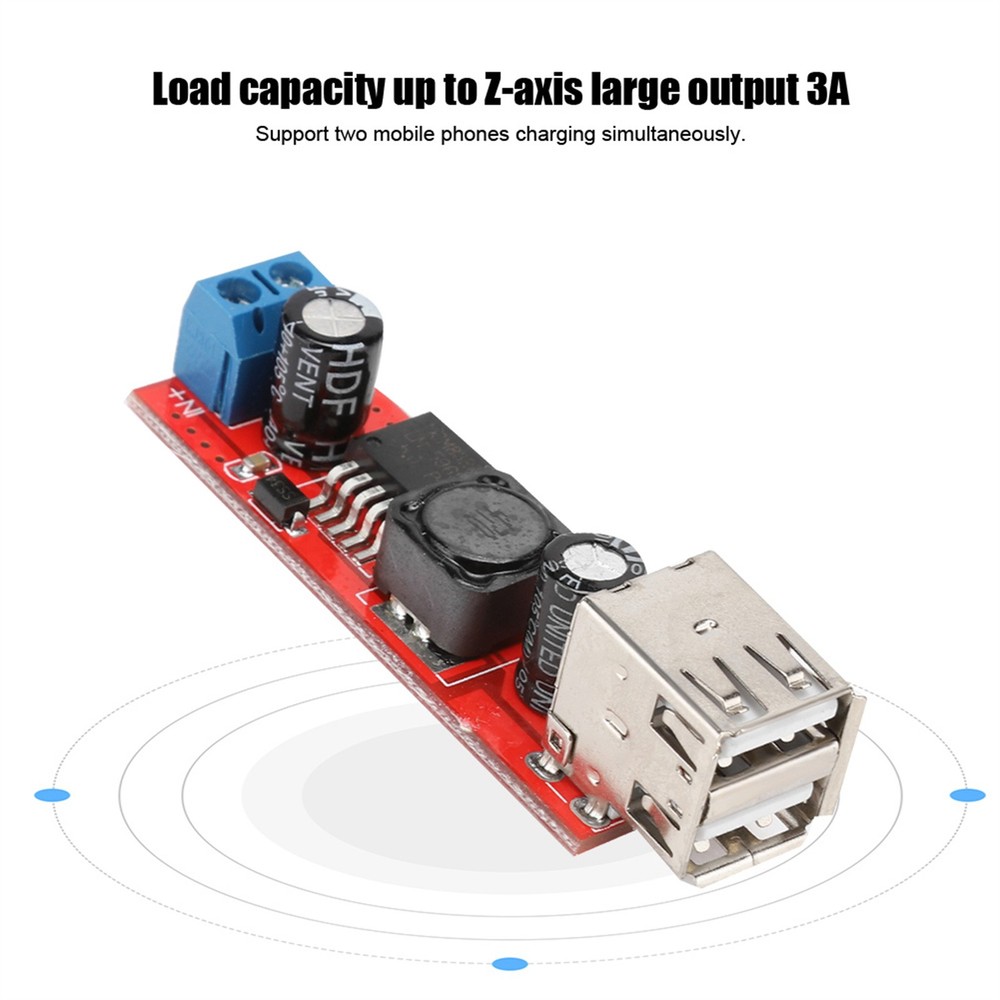 3A Step-Down Module Dual USB Output Vehicle Charging Output Module 5V/3A