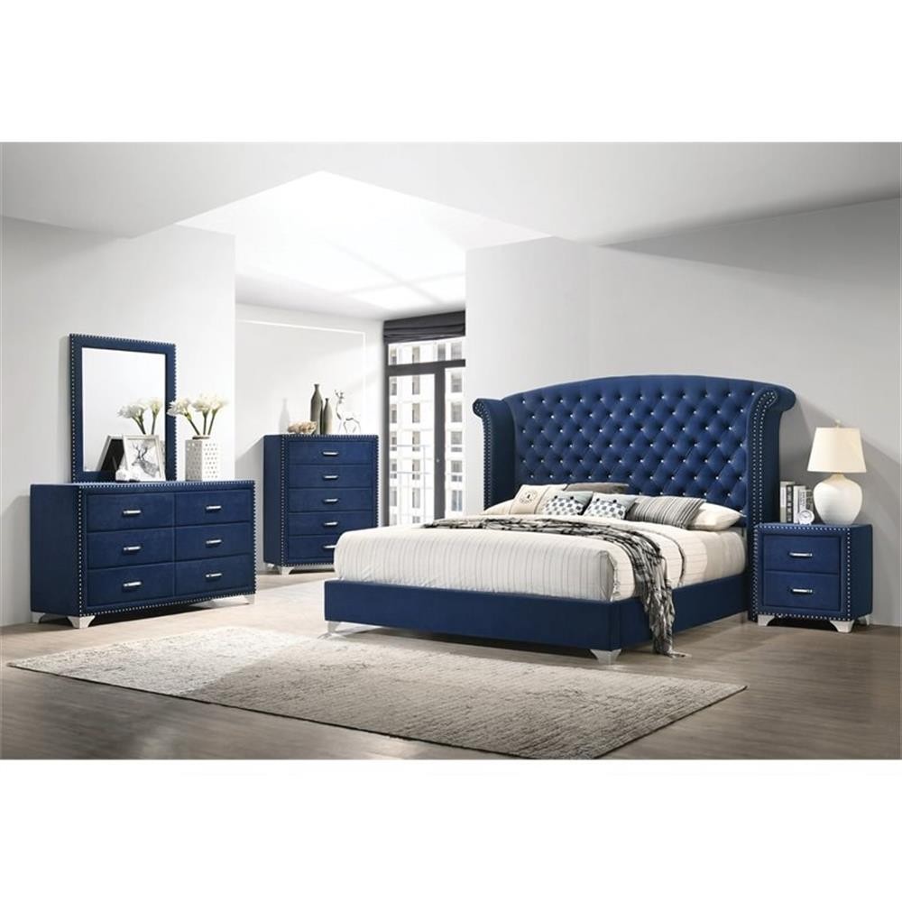 Melody 4-piece Eastern King Bedroom Set Pacific Blue