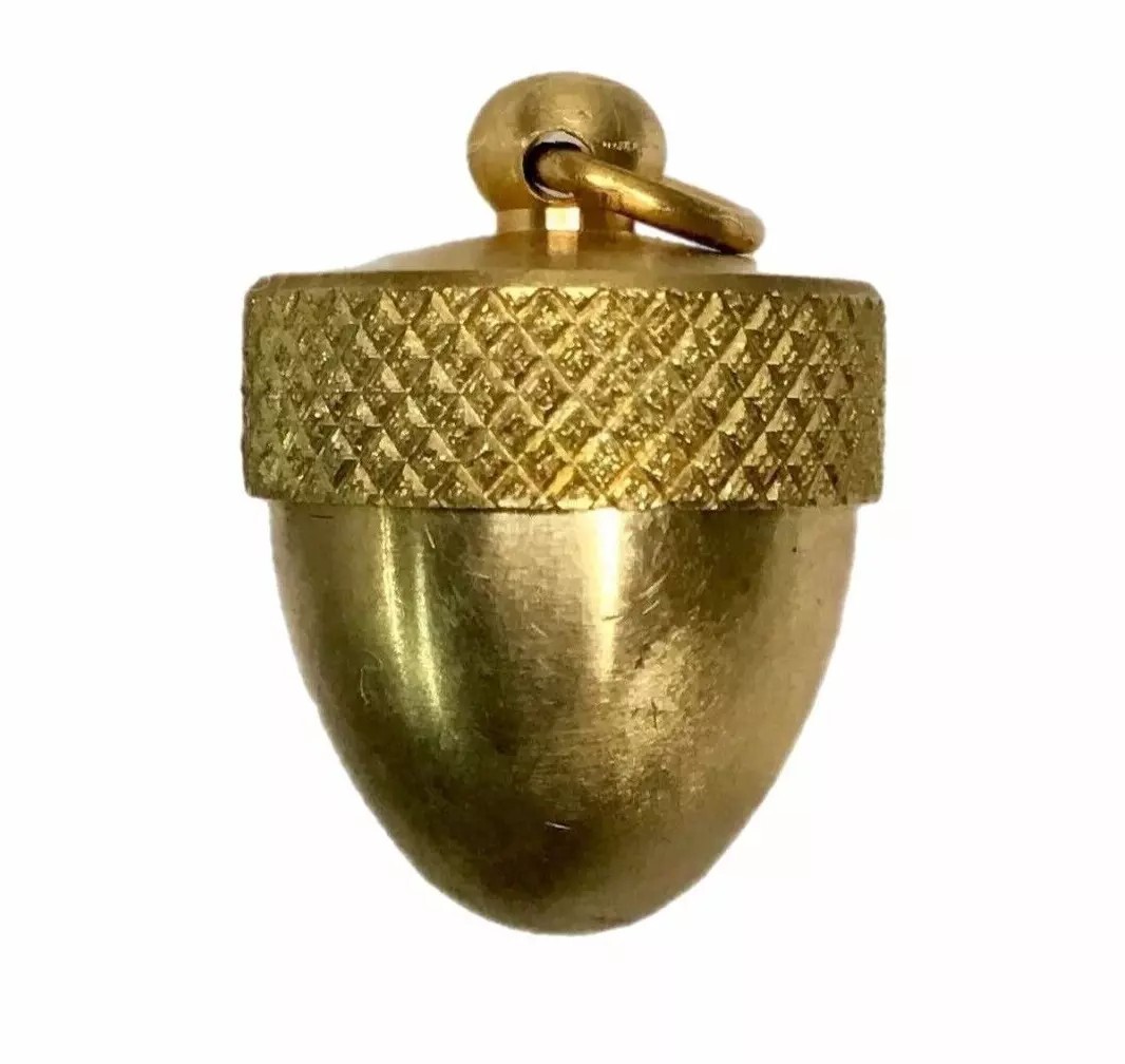 LUX Retro ACORN Vial Pendant Pill box Opens, Unscrew Top, Men, Unisex