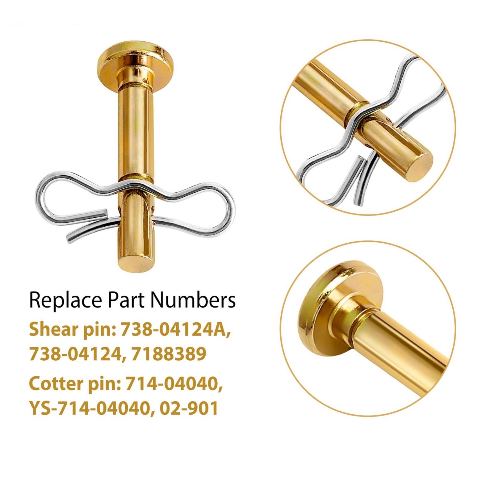 20PK Snowblower Shear Pin Kit Includes 738-04124A Shear & 714-04040 Cotter Pins