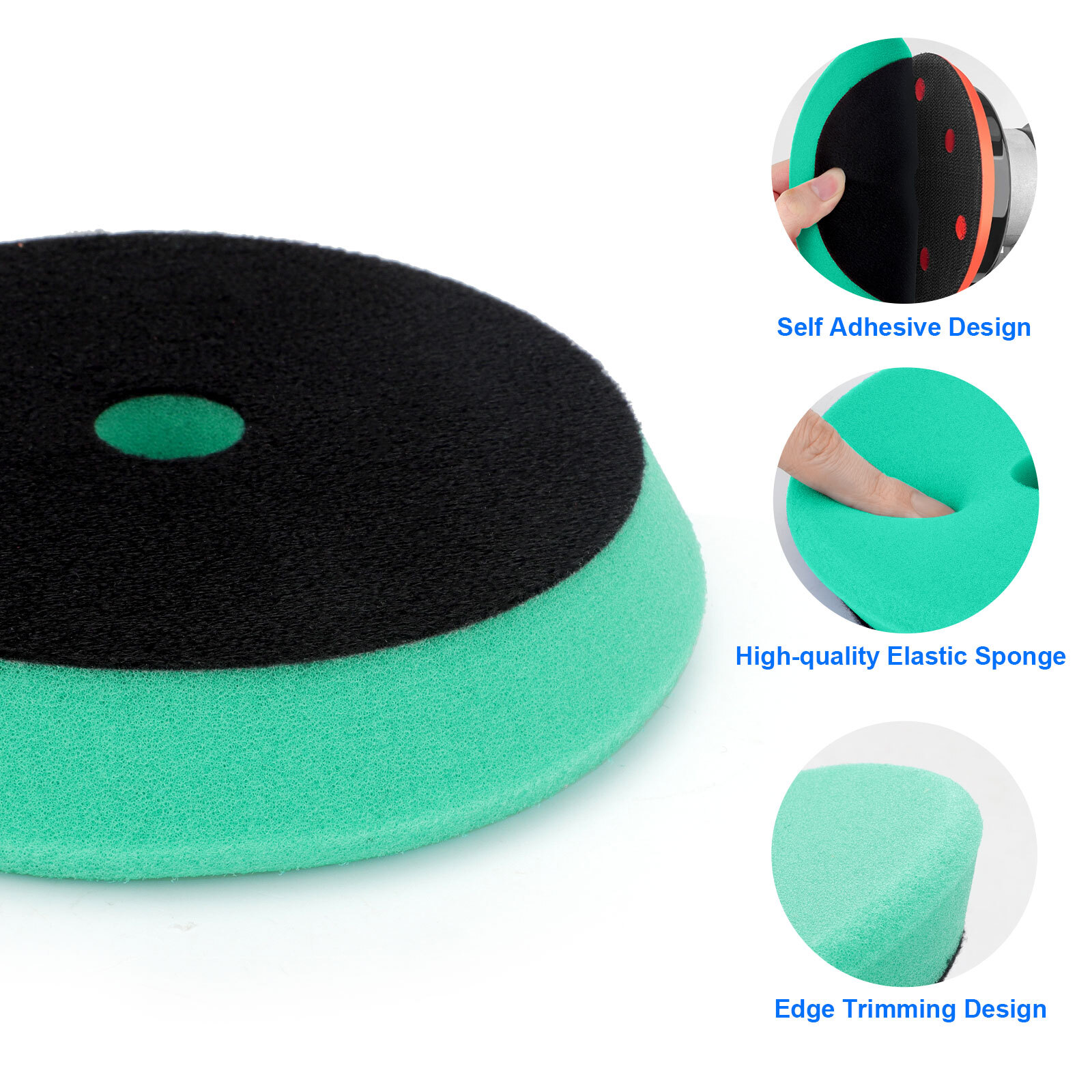 5Pcs Buffing Sponge Pads 6" Cutting Polishing Pad Kit for Car Buffer Polisher