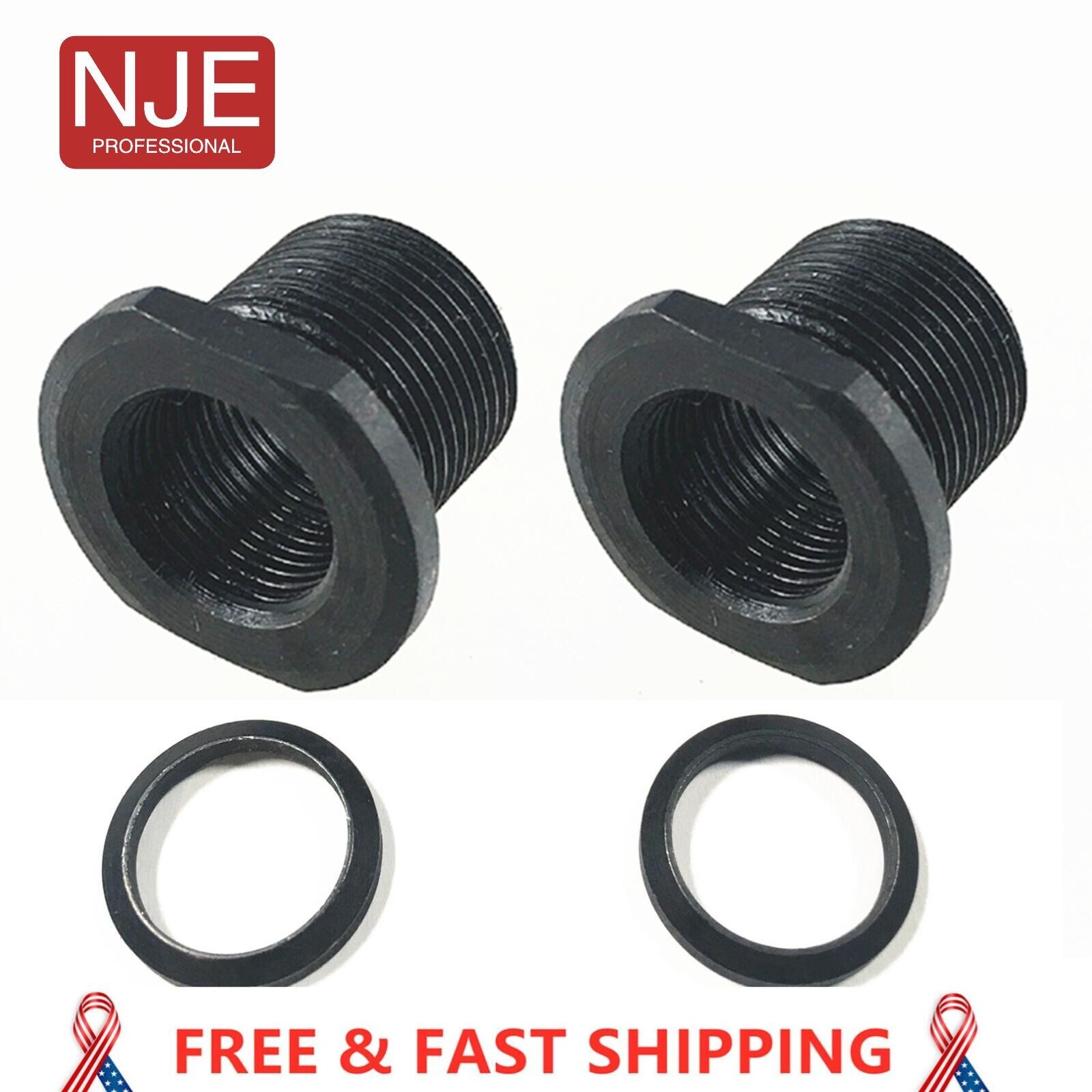 2 Pack Steel Thread Adapter 1/2x28 to 5/8x24 With 2 Crush Washer