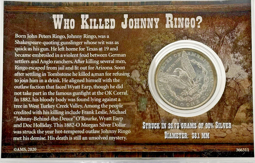 1882-O Morgan Silver #1 Uncirculated Johnny Ringo