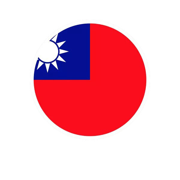 Round Taiwanese Flag Sticker Decal