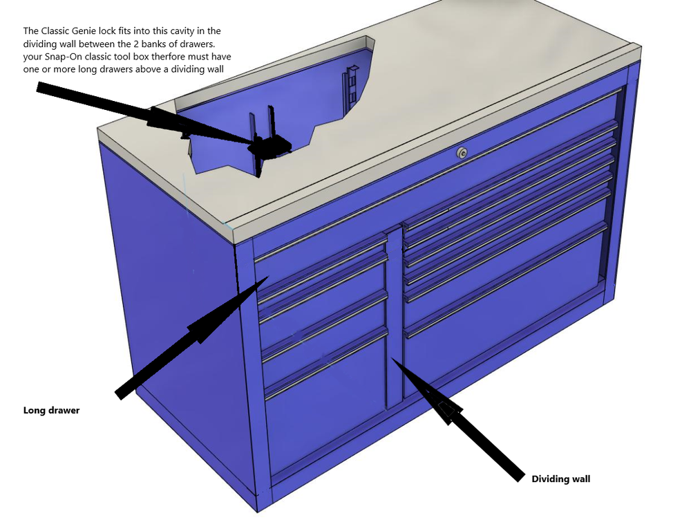 RETROFIT AUTOMATIC SELF LOCKING.& UNLOCKING SYSTEM FOR SNAP-ON CLASSIC ROLL CAB