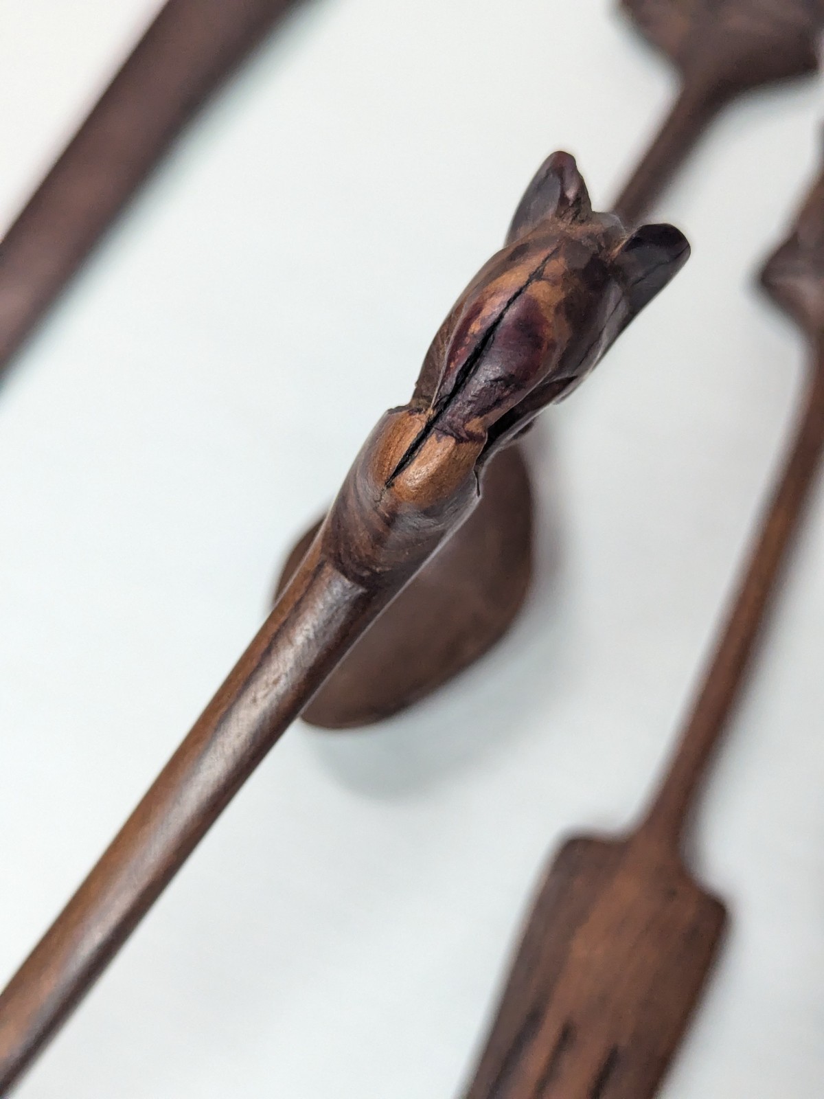 African Hand Made Carved Wooded Elephant Divided Bowl & Animal Serving Utensils