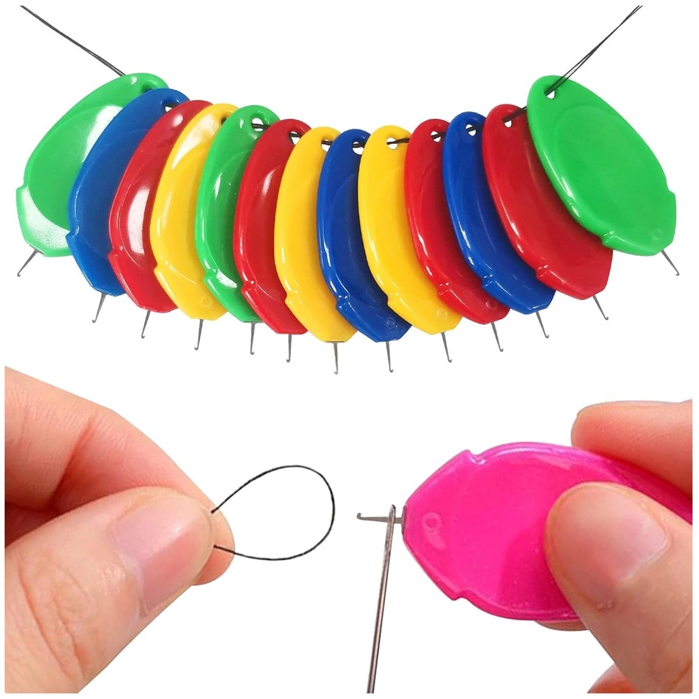 12-Piece Simple Sewing Threaders in Clear Box - Gift for Crafters