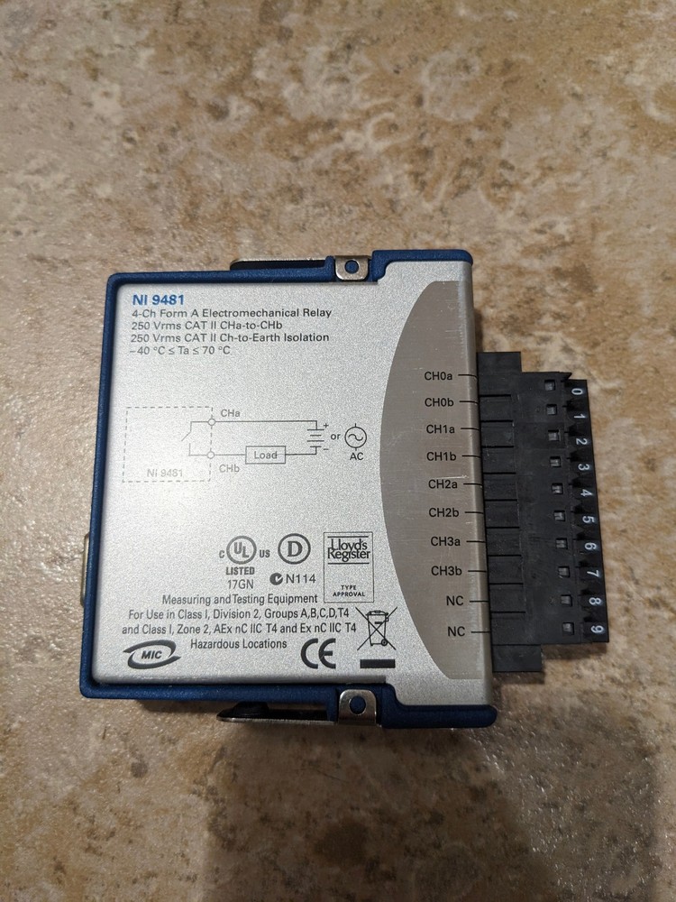 National Instruments NI 9481 cDAQ 4-Channel Electromechanical Relay Module