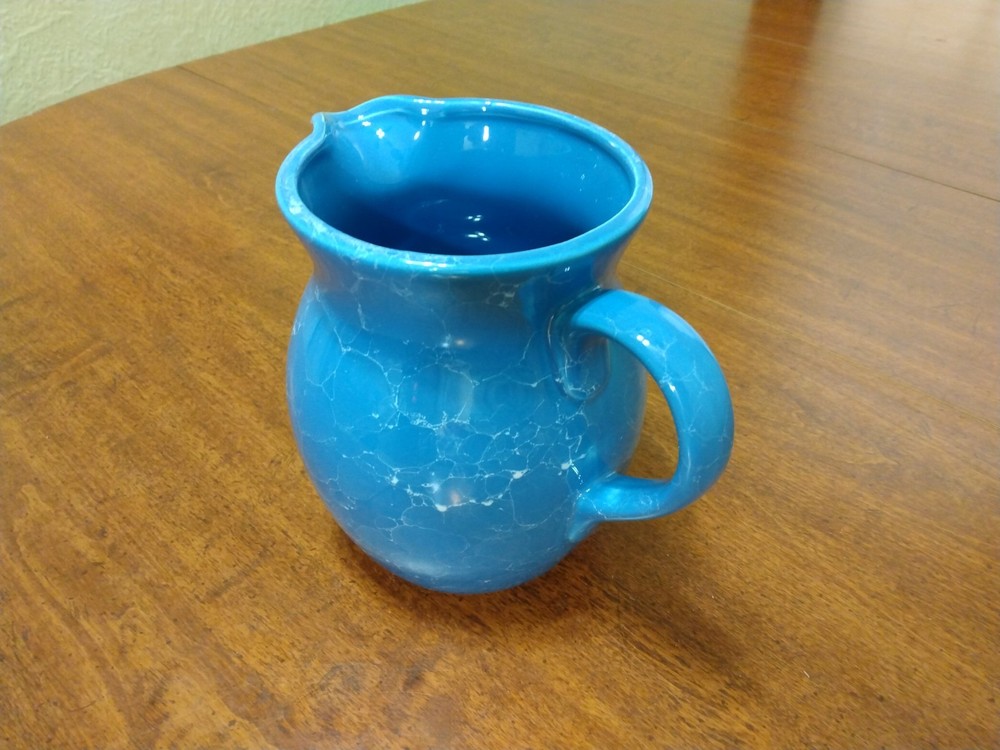 Lillian Vernon Ceramic Blue Pitcher Juice Pitcher