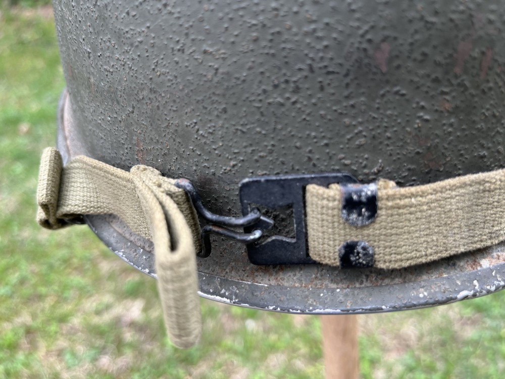 WW2 M1 Helmet Front Seam
