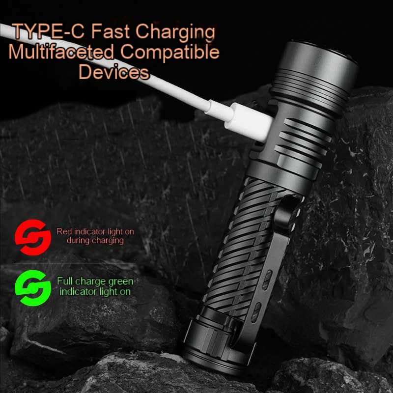 Powerful Flashlight High Lumens 2000, LED Flashlight Rechargeable Use 21700 B...