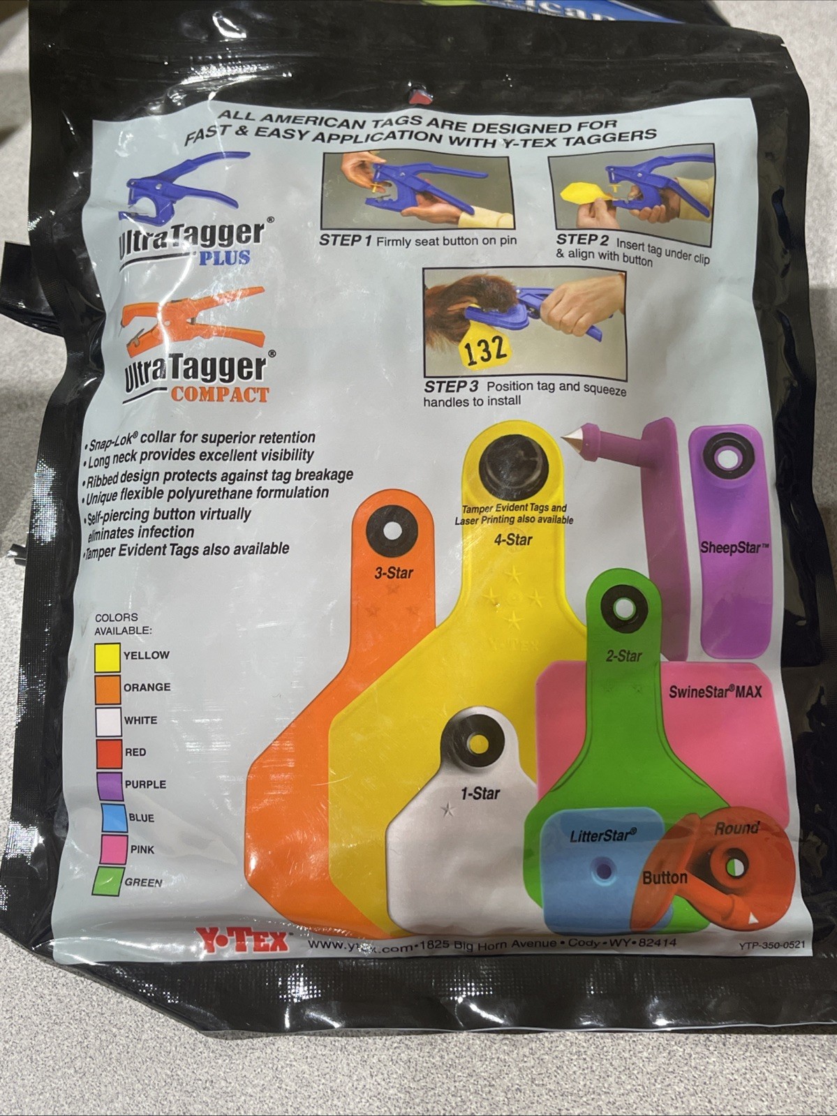 Y-Tex 4 Star Large Cattle Tags 25 Pack, 2 Piece Ear Tag System, Red AA, 151-175