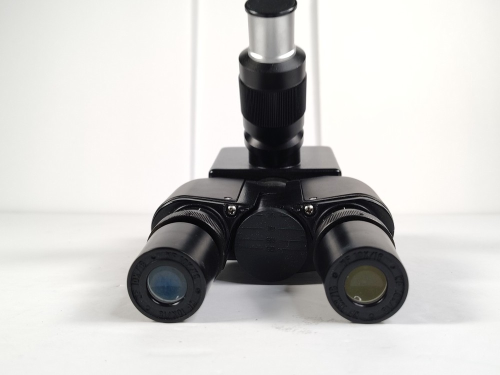 AmScope Trinocular Microscope Head with (2) 10X/18 Eyepieces - Black