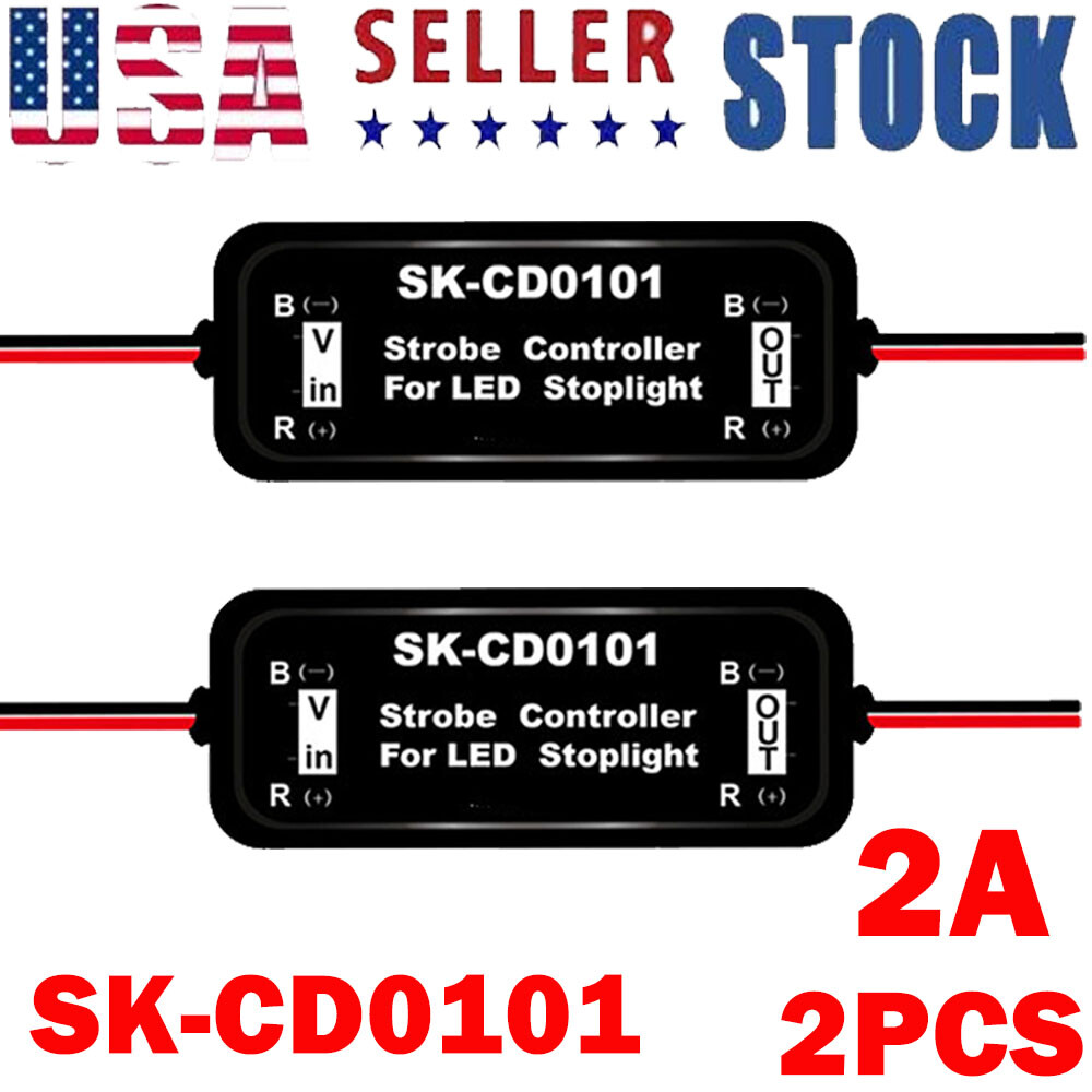 2PC CD0101 Flash Strobe Controllers Flasher Modules For Car LED Brake Stop Light