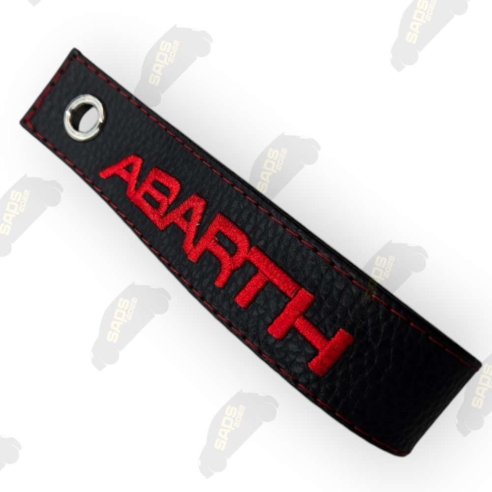 Abarth Black / Red Stitch Leather Interior Boot Pull Strap Handle Fiat 500