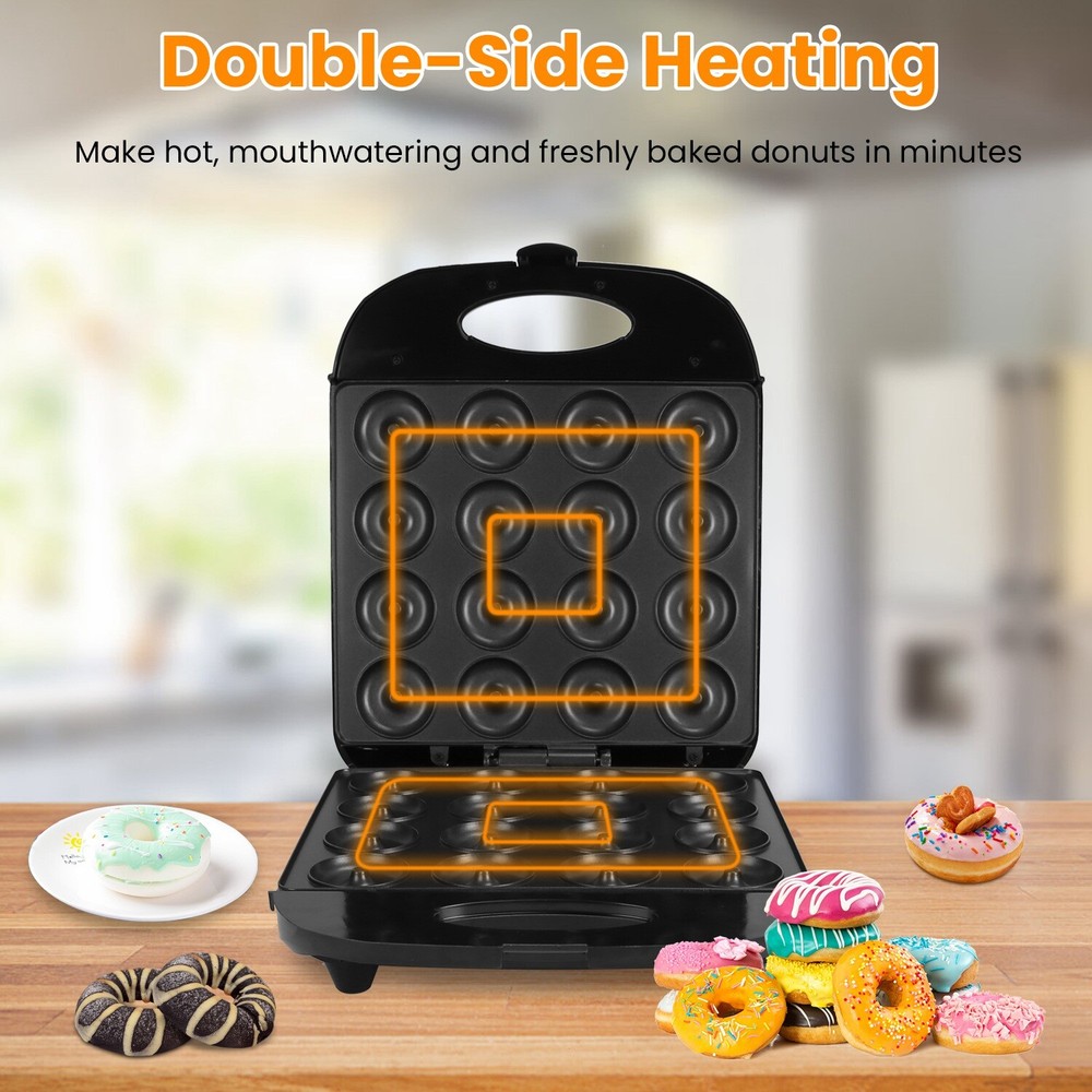 Mini Donut Maker Machine Home Non Stick Coating Double-Side Heating Donut Maker