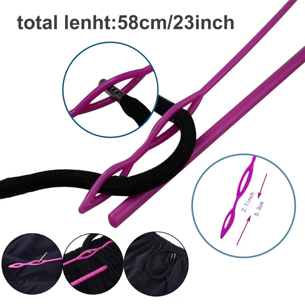 Drawstring Cord Replacement Set with Easy Threaders Cord Locks & Elastic Bungee
