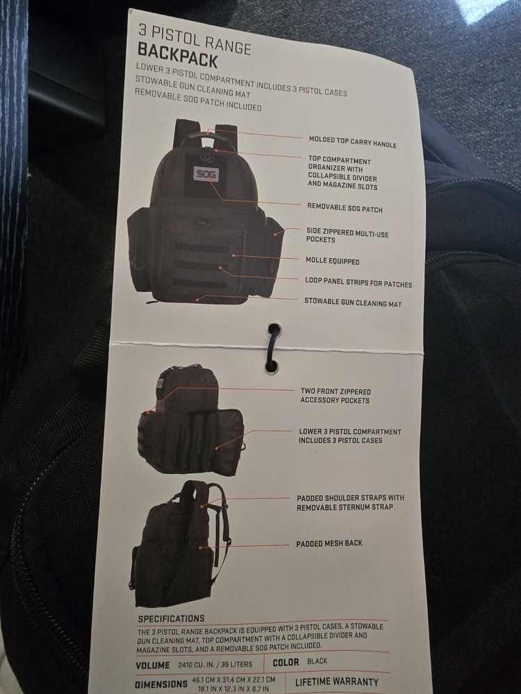 3 Pistol Range Backpack