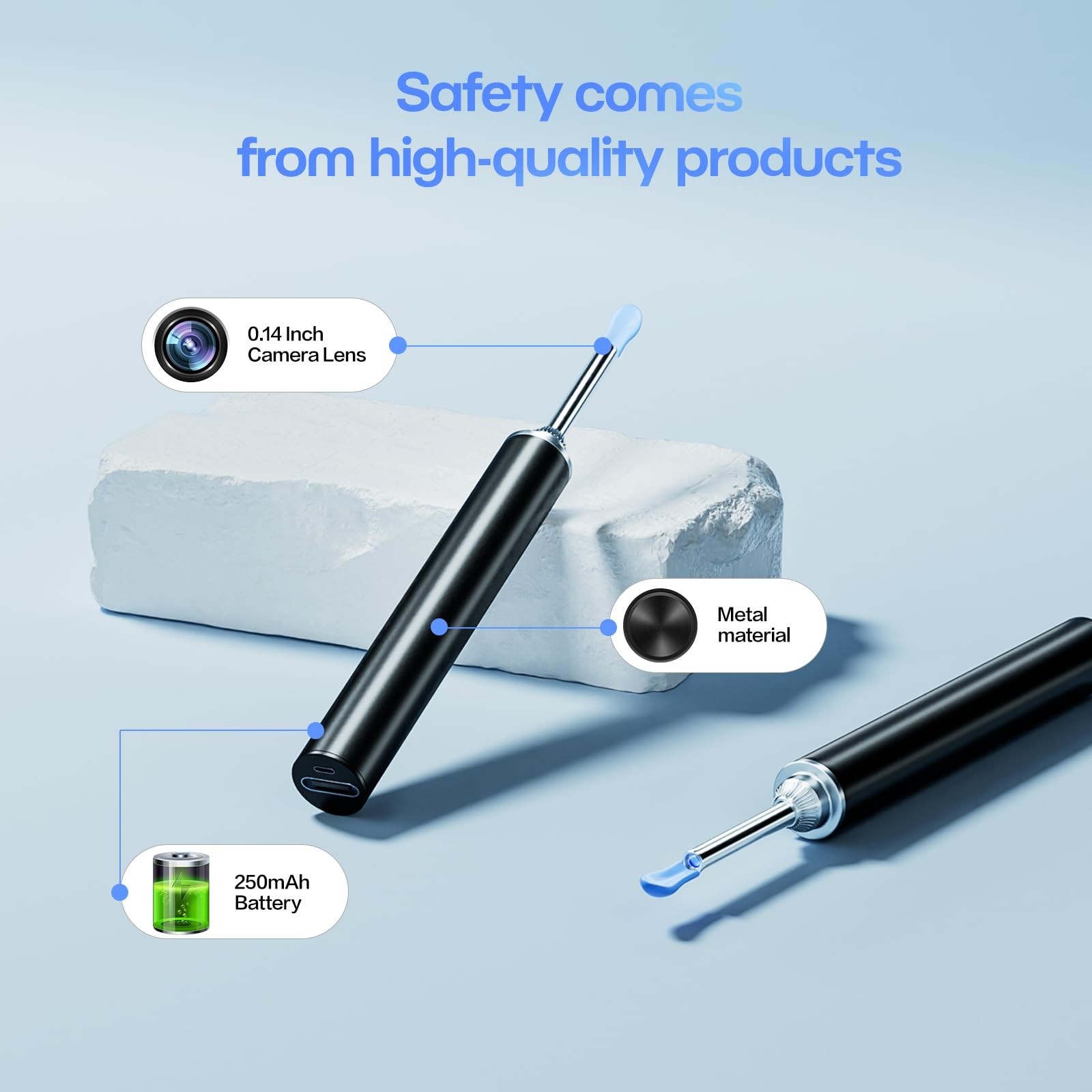 Wireless Ear Wax Remover Set, 1296P Camera HD Ear Endoscope Spoon Pick Tools.