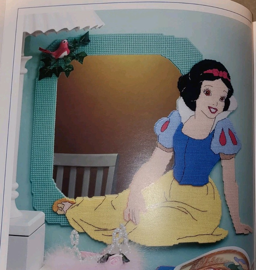 Disney Home Princess Collection Plastic Canvas Mirror Decor Pattern Book