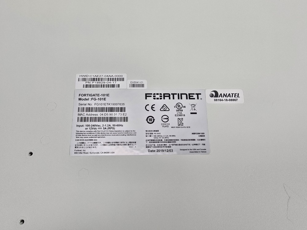 Fortinet FortiGate 101E Network Security/Firewall Appliance FG-101E