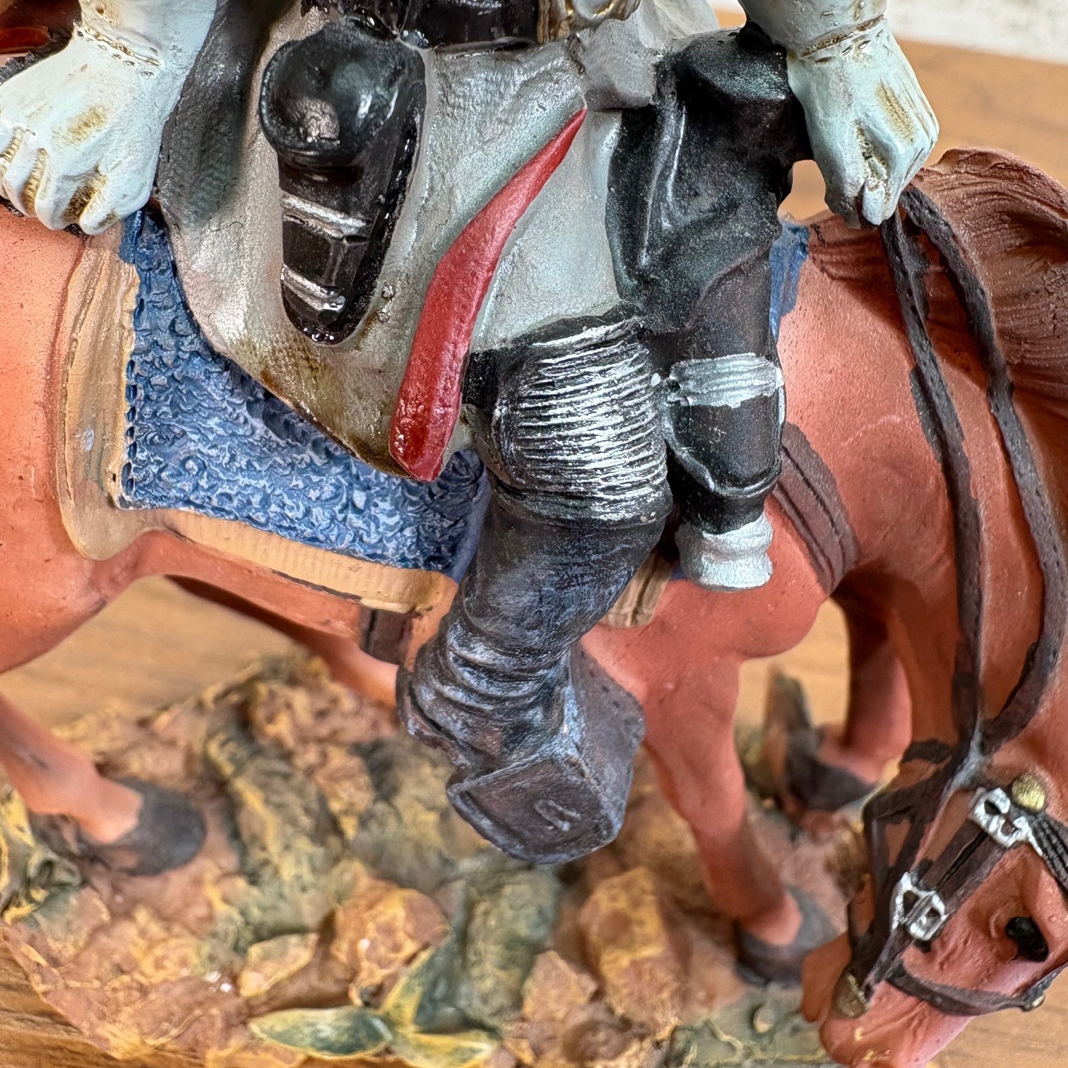 Civil War Stonewall Jackson Mounted Battle Scene Figure Hand Painted Resin 4"x5"