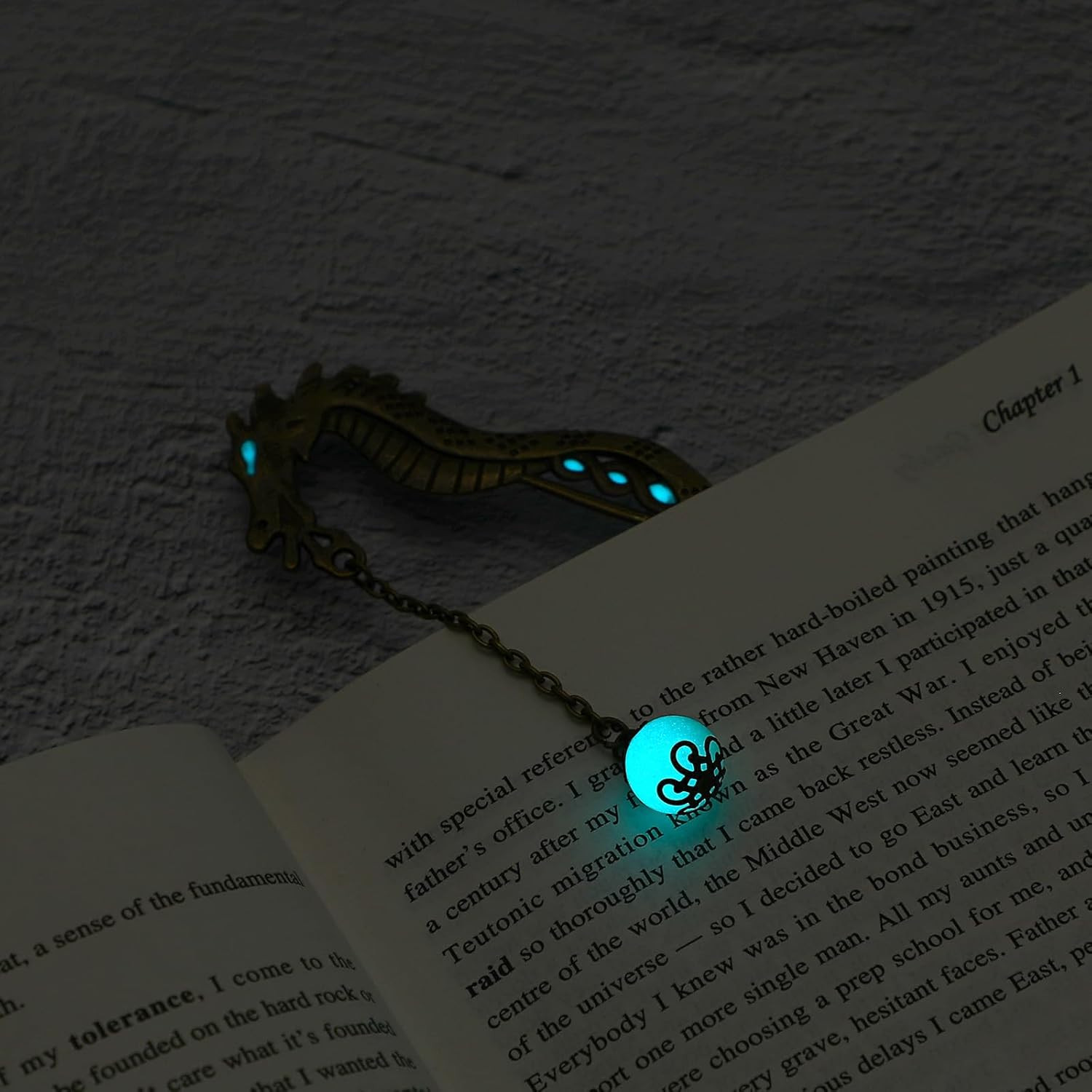 Dragon Bookmark, Fantasy Bookmark Gifts Glow in the Dark, Metal Bookmarks for Bo